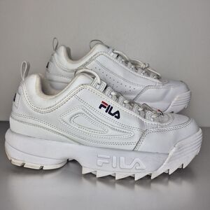 FILA Disruptor II Platform White Lace Up Low Top. Size W8, Used, Good Conditions